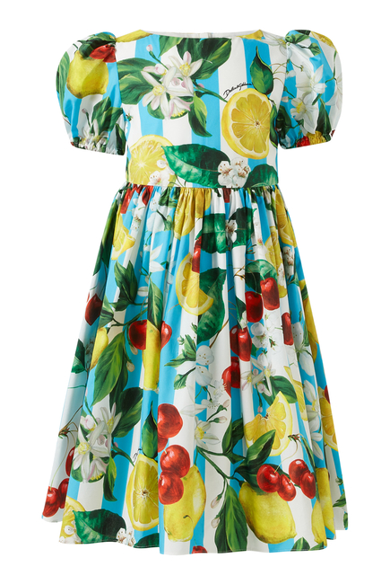 Kids Lemon-Print Cotton Dress